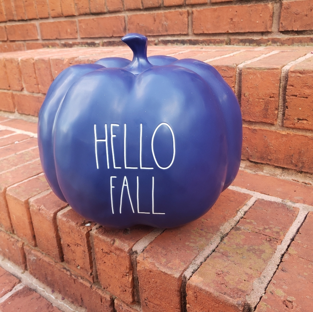 Rae Dunn HELLO FALL Blue pumpkin